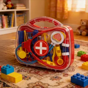 Realistic Medical Toy Box Role Play Doctor Set, Boys Girls Pretend Play Needle Stethoscope Toys, Kids Gift