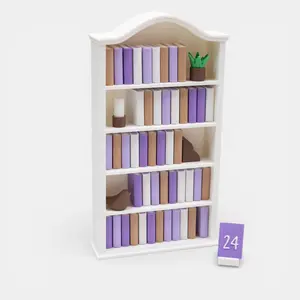 Handmade Trackable Reading Challenge Bookshelf Tracker, Numbered Set Indoor Furniture Shelf
