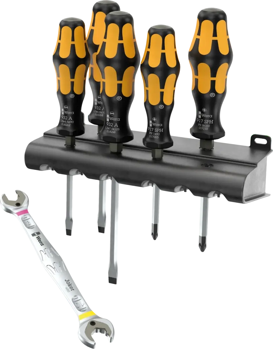Wera 05136078001 Kraftform Chiseldriver Set & Joker 6002 Spanner Set (6-Piece Limited Edition)