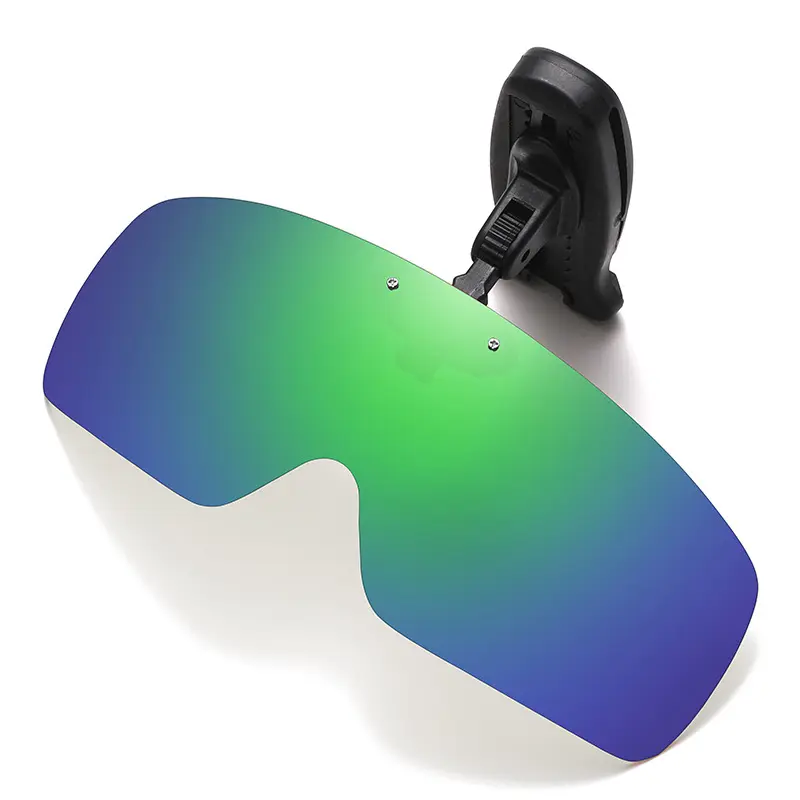 Black cap clip, colored film, green lens