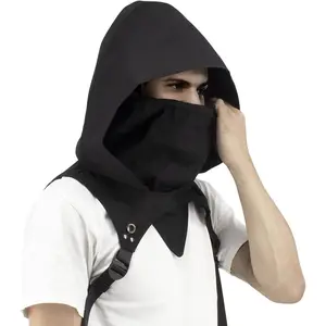 Hood Scarf of Punk Rogue, Neck Warmer Hooded Cape Hat with Adjustable Arms, for Halloween Cosplay and Outdoor