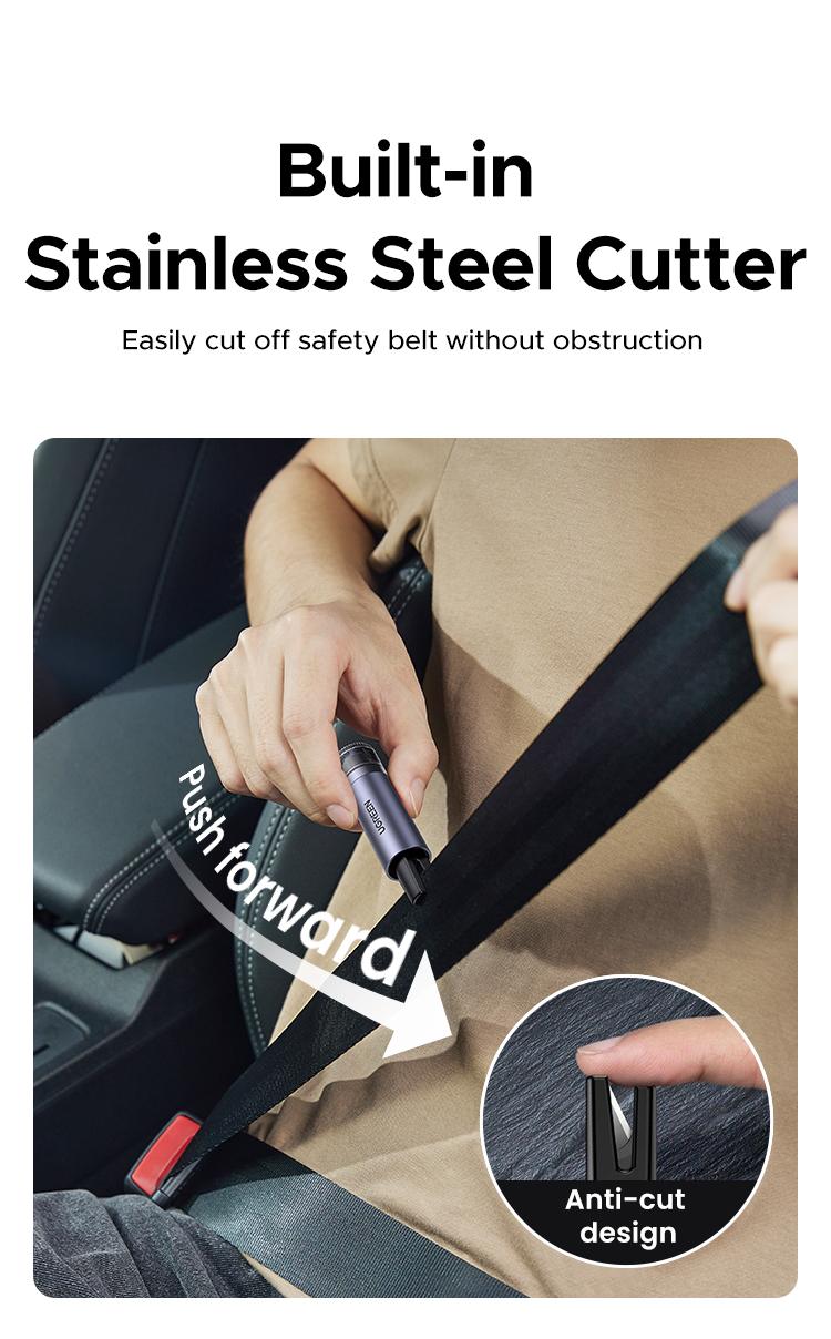 (Buy 1 Get 1 Free) UGREEN 2-in-1 Seatbelt Cutter and Window Breaker,Car Hammer Seatbelt Cutter Window Breaker Emergency Escape Tool, Safehammer Glass Breaker for New Cars,Black，TikTokShopBlackFriday ,TikTokShopHolidayHaul