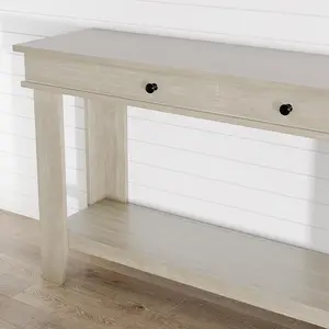 54 Inch Long Console Table Wooden Entryway Table with 2 Drawers and Open Storage Shelf Sofa Table Behind Couch Farmhouse Entry Foyer Table for Entryway Hallway Living Room Grey 54 Inch with 2 Drawer