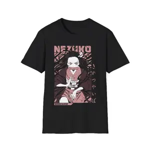 Anime Nezuko Kamado Character T-Shirt | Demon Slayer Graphic Tee Shirt Unisex Vintage Graphic T-Shirt