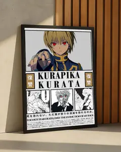 The Hunter Collection - Kurapika Kurata, Chains Poster, Japanese Illustrative Art, Shonen Aesthetic, Minimalist Wall Decor, Avenger Gift