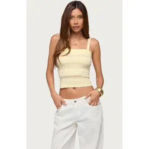 Edikted Women's Naia Pointelle Tank Top