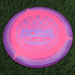Innova Halo Star Boss with Burst Logo Stock Stamp - 168.1g - Purple Rim On Hot Pink