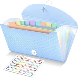 Receipt Coupon Organizer, 13 Pockets Small Accordion File Organizer with Labels for Receipt Cards, Bill Business, Coupons Storage, 10.2 X 5.1 Inches