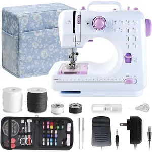 Sewing Machine for Beginners & , Mini Portable Sewing Machines with 12 Built-in Stitch Patterns, 2-Speed Foot Pedal,  for Teaching Daughter Granddaughter to Sew( White)