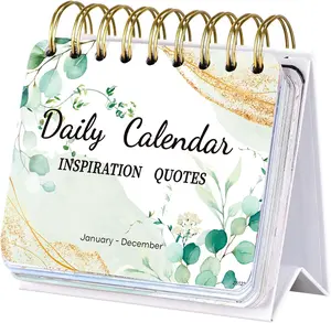 Motivational Calendar - Daily Flip Calendar with Inspirational Quotes, 4.8"x5.5" Undated Standing Flip Calendar