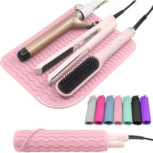 Plus Size  Heat Resistant Mat, Portable Travel Hot Tools Pad Cover for Curling Iron, Flat Iron, Hair Straightener and Other Hair Styling Tools(12.0" x 9.0")