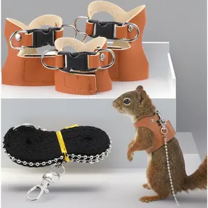 3 Pack Bearded Dragon Harness and Leash Set - Adjustable Soft Leather Vest & Lead for Safe Outdoor Walking, Reptile Harness for Lizards, Comfortable and Escape-Proof