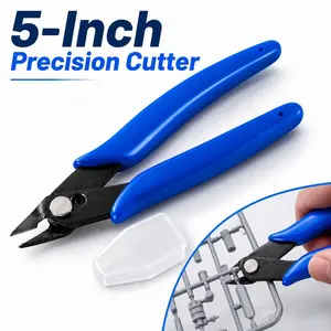 5 Inch Precision Electronic Side Cutter Pliers, Industrial Grade Wire Cutting Nipper with Anti-Slip PVC Handle, for Model Building, Jewelry, Circuit Board Repair