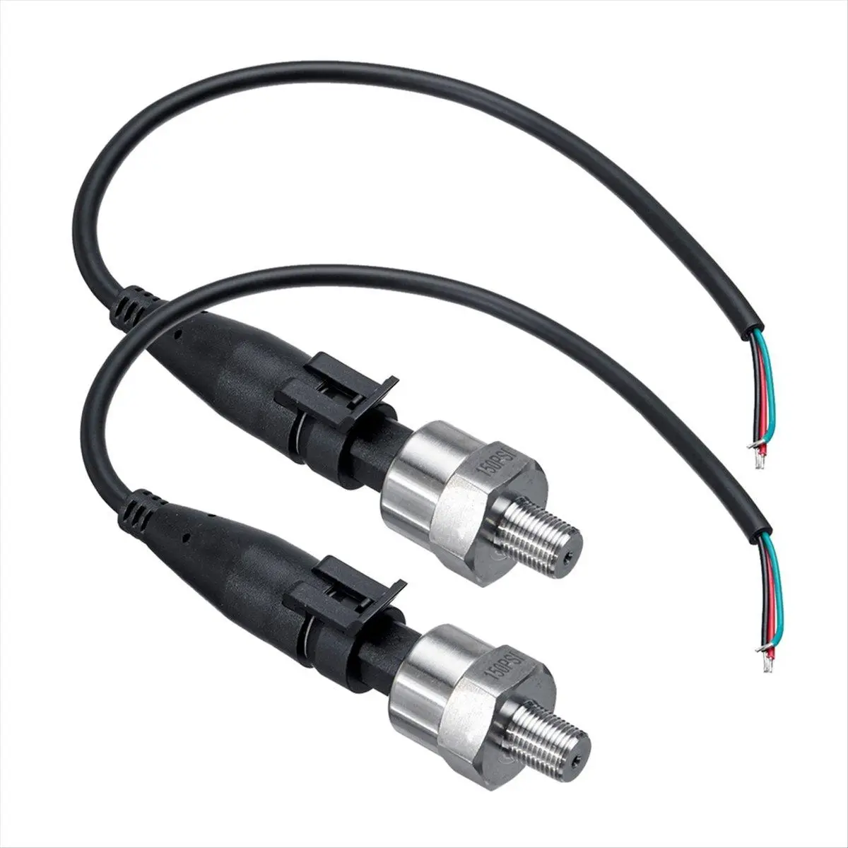 Stainless Steel High Pressure Pressure Transducer Sensor - 2Pc, 150Psi, DC5V Power, 1/8NPT, Compact Functional Tool for Oil, Air, Water (Cycling & Outdoor Recreation Equipment)