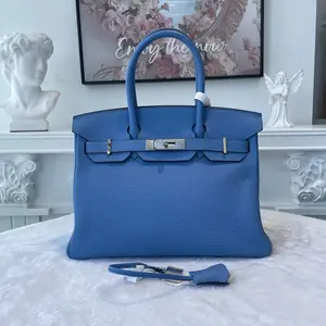 Pre-owned HERMÈS TC Tote Bags BJ11014050758 Birkin 30 Blue(2T) [R]