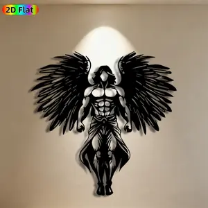 1pc Angelic Figure Metal Wall Art, Dynamic Angel Statue Mural, Ideal Gift for New Year, Christmas, Mythology Enthusiasts, Weather-Resistant Metal Wall Decor Wall Sculptures, Perfect for Living Room Wall & Garden Fence, Unique Indoor Outdoor Decor