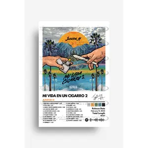 Mi Vida en un Cigarro 2 Album Cover Poster- Junior H - Premium Semi-Glossy Paper Artistic Wall Decor for Room Decoration