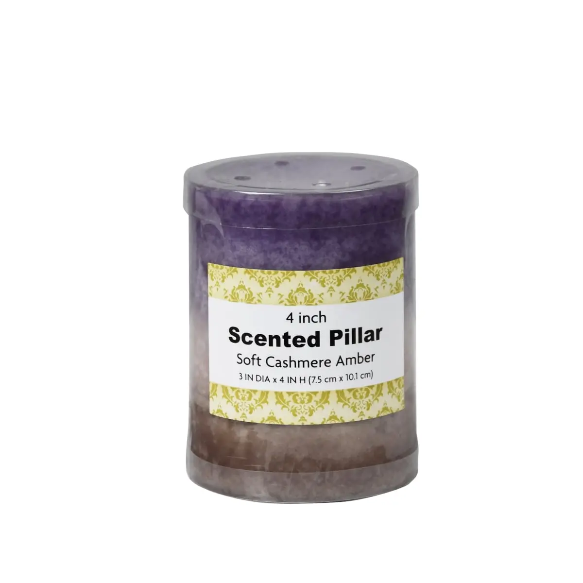 Jeco 3x4 in. Purple Sand-Scented Pillar Candle - Decorative Home Decor & Supplies with Sensory Experience for Space Illumination