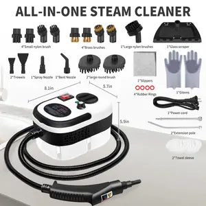 Steam Cleaner, 6-gears Adjustable, 15s Heat-Up, 1.29 Quarts Tank, Portable Steamer for Cleaning with 26 pcs Accessories, Steam Cleaner for Home,Dirt, Grease, Grout, Tile,Floor,Couch and Car