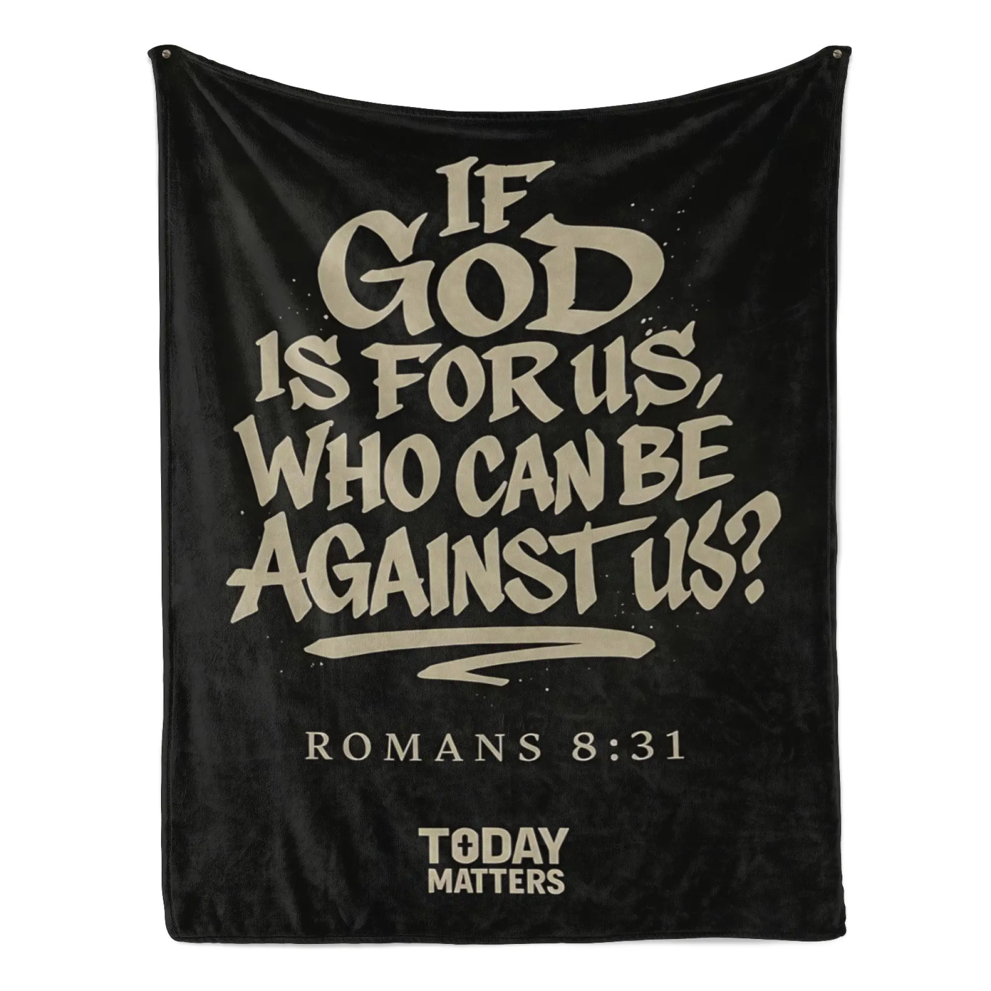 Romans 8:31 Bible Verse Flannel Blanket If God Is For Us Quote Print Soft Warm Cozy Plush Throw for Bedroom Worship Space Daily Inspiration Ideal Christian Faith Gift