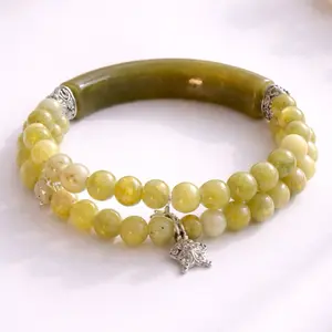 Luxe Double-Strand Jade half bangle