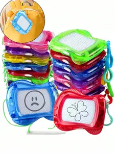 Mini magnetic drawing board set, portable and erasable doodle board, Reusable doodle boards, comes with a stylus, backpack, keychain notebook, educational travel toy, drawing, writing, and doodling, reusable writing board