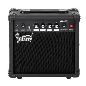 Glarry GA-20 20W Electric Guitar Amplifier Compact Portable with Volume Treble Bass Middle Knobs & 1/4 Inch Jack for Beginners