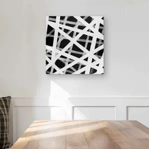 Begin Home Decor C1MP1616F3O3AP 16 x 16 in. Geometric Stripes Wall Art - Man Cave Shapes Metal Print