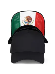 Unisex Mexican Flag Eagle Baseball Cap, Adjustable Sun Protection Casual Hat, Quality Caps, Outdoor Travel Beach Vacation, Spring Fall Fitted Hat