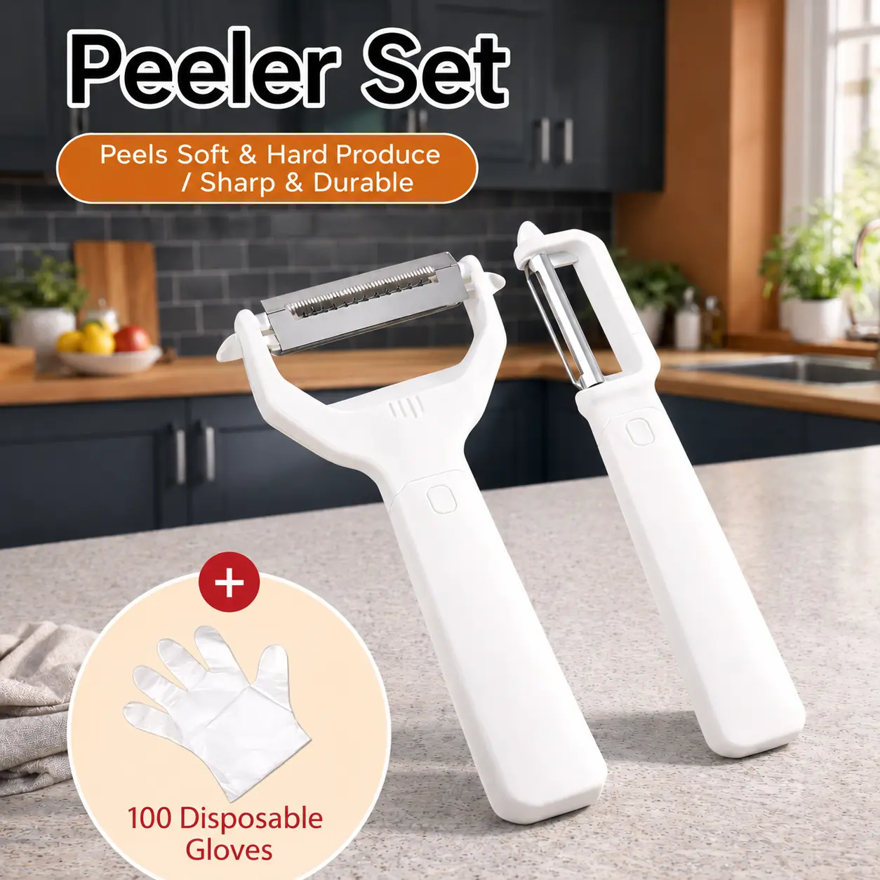 2-in-1 Vegetable Peeler & Julienne Cutter | Multi-Use Fruit & Veg Shredder | Must-Have Kitchen Gadget