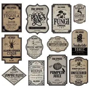 Glitz 12pcs Halloween Bottle Labels Stickers