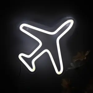 [Glowing Aviation Sign] 1pc Glowing Handcrafted Aviation Aircraft Shape Neon Sign, Indoor decorative light, Decoration for Aviation-Themed Pilot Bedroom/Bar Home Office & Birthday Pilot Appreciation Gift & Industrial Wall Art