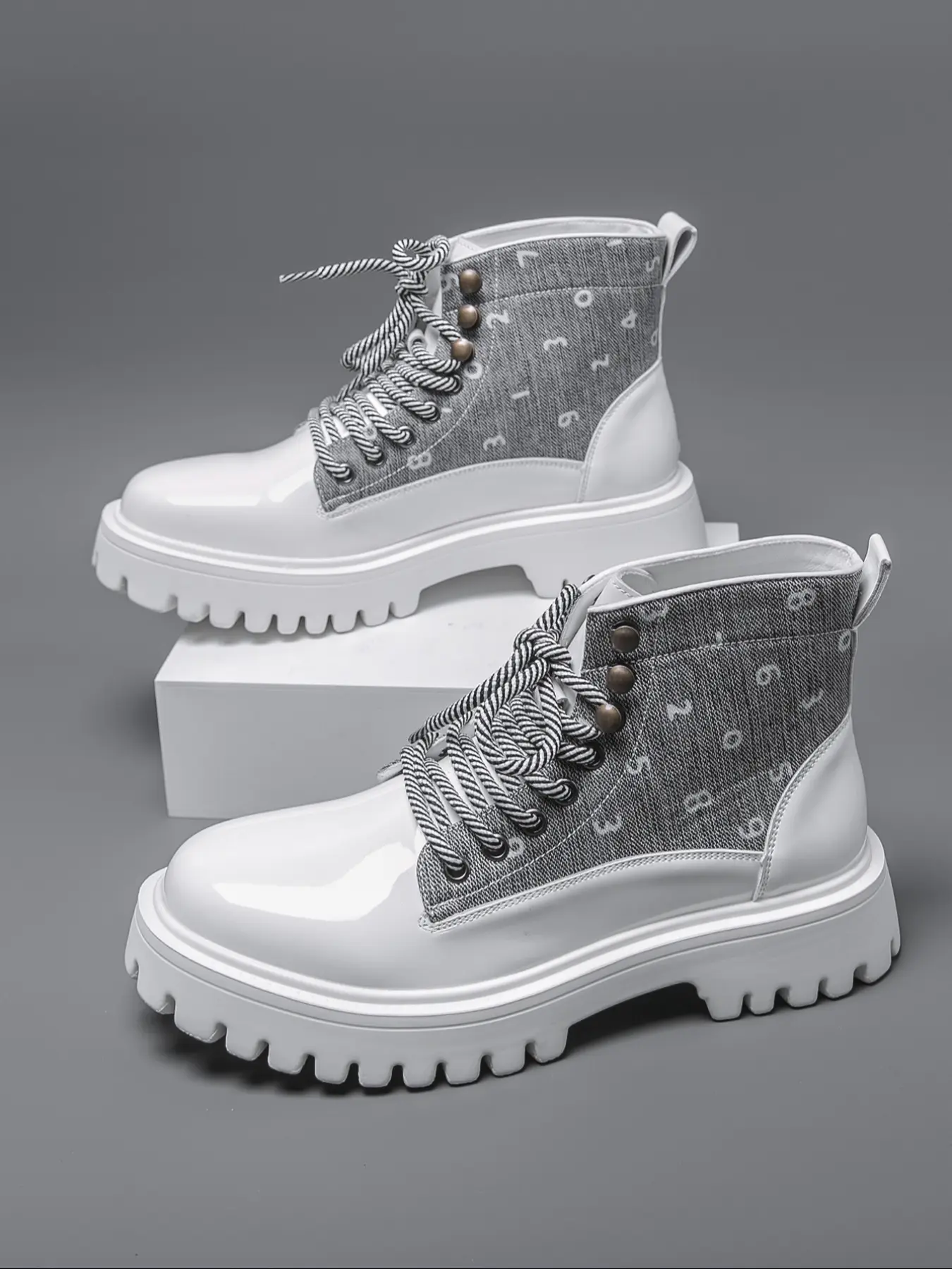 Men's PU Rubber Embroidered High-Top Chelsea Boots, Comfortable Classic Fashion Walking Shoes, Stylish Men's Footwear for Everyday Wear, Daily Wear Boots
