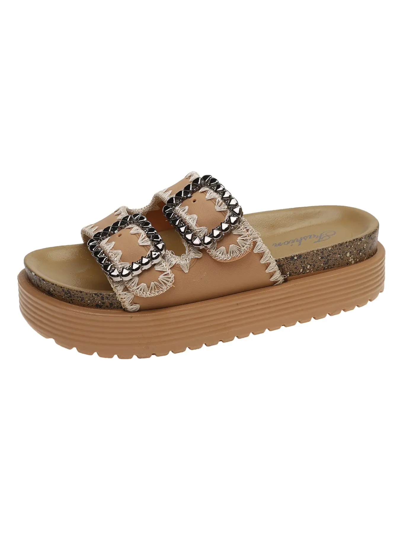 Women's Butterfly Buckle Decorated Thick Sole Sandals, Metal Buckle Sandals, Classy Elevated Sandals, Summer Outdoor Beach Shoes, Medium Width PU PVC Slippers, New 2026 Design