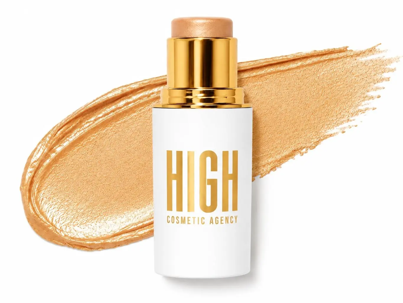HIGH Cosmetic Agency Highlighter Stick - Latte Gold | Cream Glow Highlighter | Blendable Shimmer, Radiant Finish, Lightweight Formula