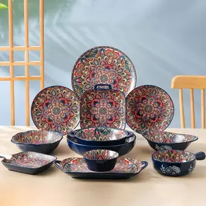 8-Piece Ceramic Dinnerware Set, Plates & Bowls for Microwave & Oven Safe, Perfect Housewarming Gift, Home Dining Essentials, Tableware Set