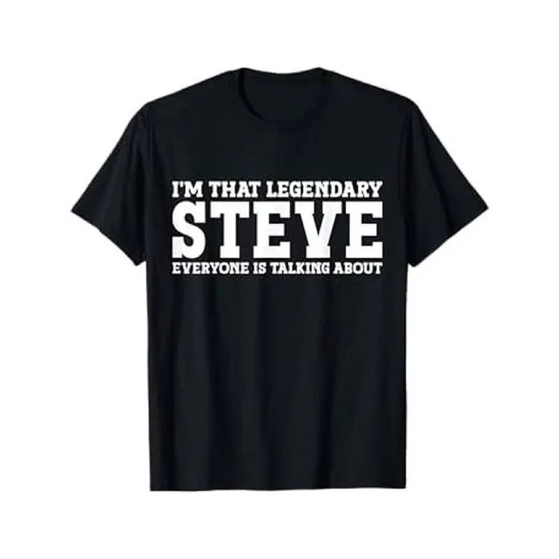 Summer t Shirts Steve Graphic Men's T-Shirt -  Crew Neck, Casual Printed Short Sleeve Tee with "I'm That Legendary Steve" Design