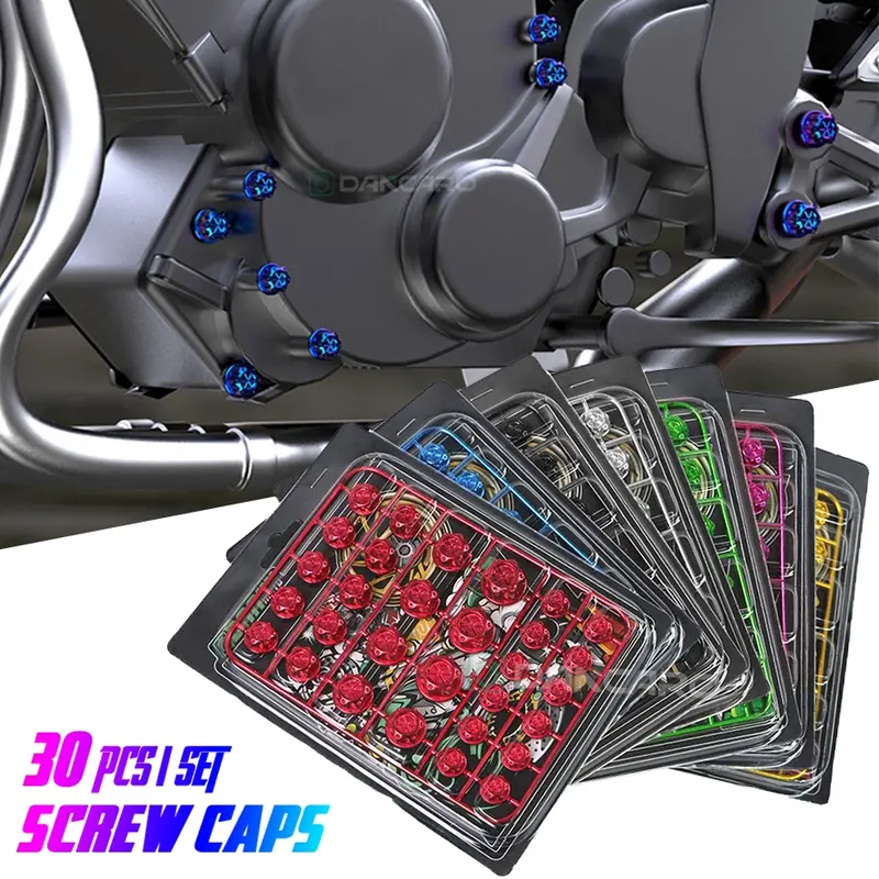 30 pieces of motorcycle modified Automotive screw caps, head decorations, color screw caps, engine hexagonal screw sets, Replacement