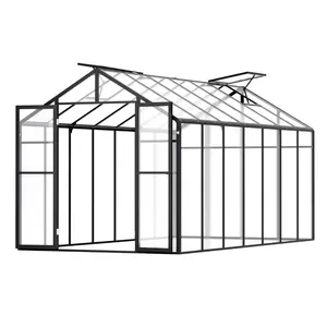 VEVOR Polycarbonate Greenhouse,  8 x 14 Ft, Outdoor Greenhouse with 2 Vent Windows, Pavilion Styled Greenhouse with Hinged Door, Aluminum Large Walk-in Greenhouse Kit for Outside Garden Backyard