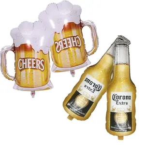 Corona Beer Bottle Shape Mylar Balloons 30Inch 4PcsEngagement DecorationsBirthday PartiesCarnival PartiesCongrats Grad Graduation Decorations Supplies Set