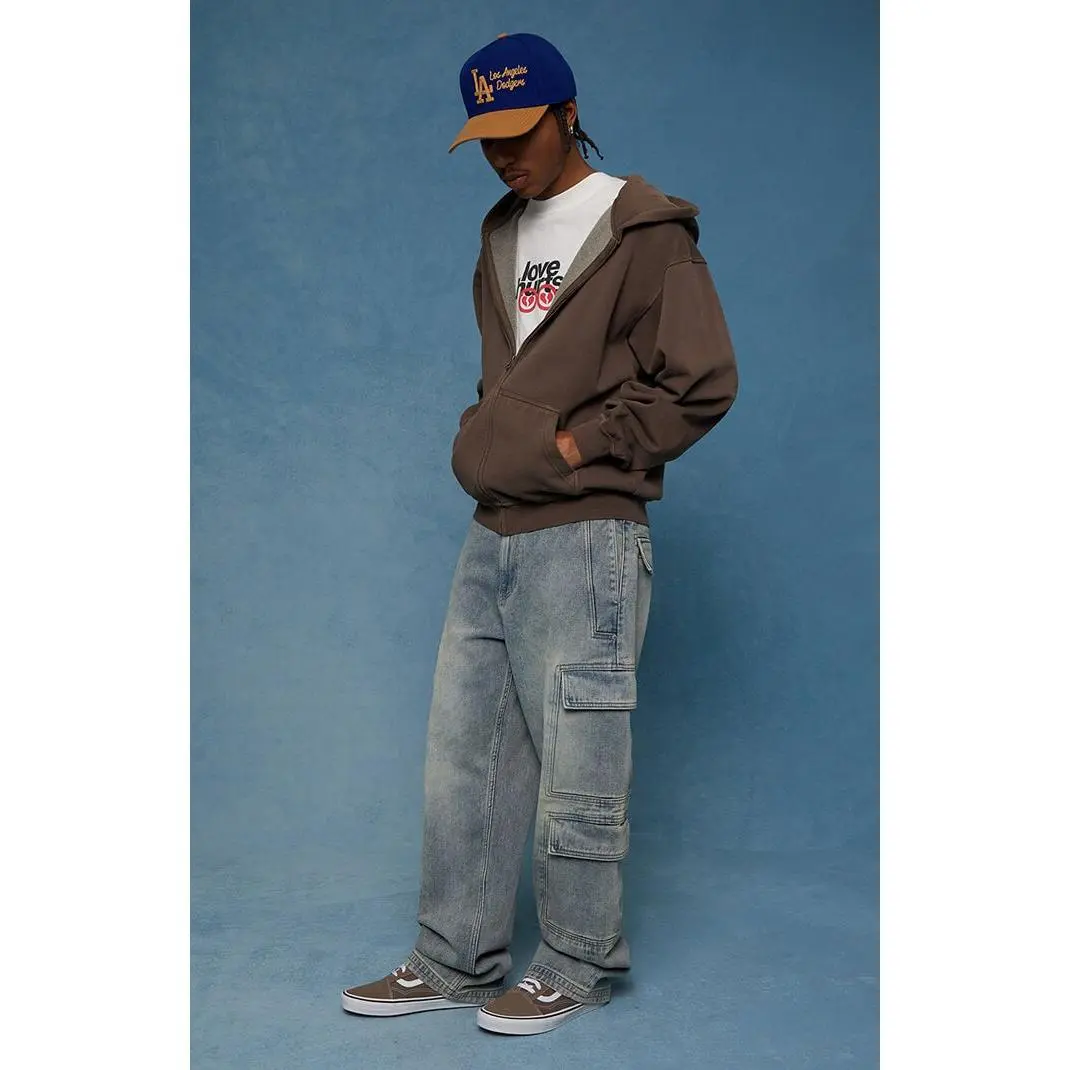 Pacsun Men's Dylan Baggy Jeans Cargo Medium Blue Tint Pacsun Men's Dylan Baggy Jeans Cargo Medium Blue Tint