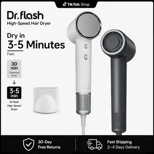 [Ideal Gift for Mom]Fast Dry in 5 Mins: Dr. Flash Titanium Edition  High-Speed Hair Dryer with Negative Ion Tech, Ultra-Lightweight Salon Blow Dryer for Frizz Control & Shine