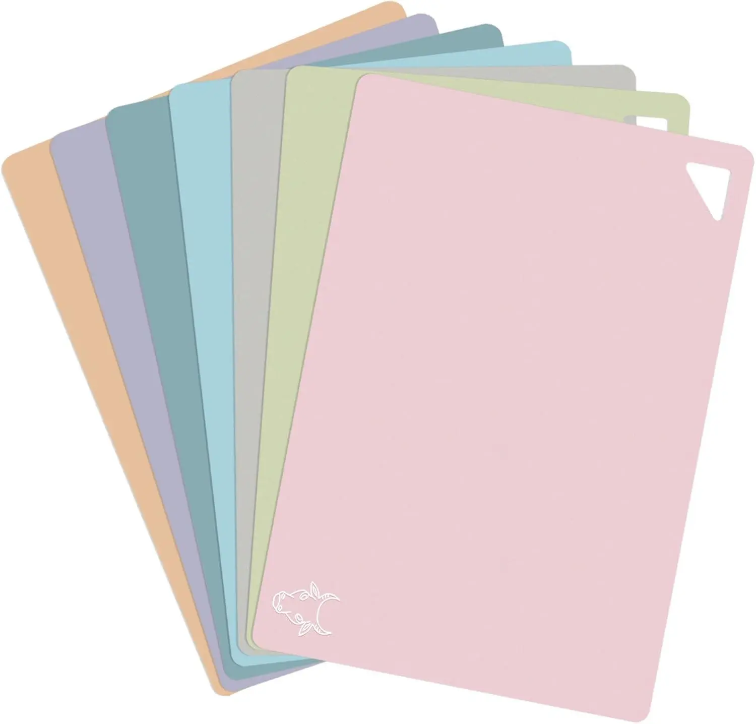 7 Pieces Plastic Flexible Cutting Boards for Kitchen, Non Slip Cutting Mats with Food Icons, Easy-Grip Handles, BPA- Free, 15"X12" SLCB-7-JAMES