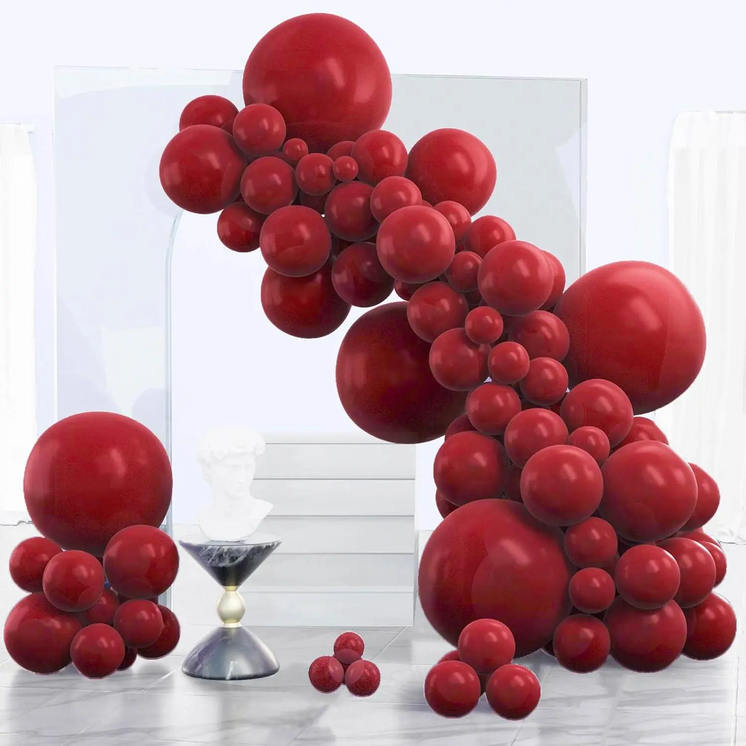 Burgundy Balloons 140 Pcs Different Sizes Of 18 12 10 5 Inch Dark Chestnut Red Maroon Balloon Arch Kit Garland For Birthday Graduation Anniversary Cherry Casino Party Decorations Red-Y62