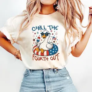 2026 Hot Limited Retro Comfort Chill The Fourth Out Shirt, Patriotic Silly Goose T-shirt, Funny 4th Of July Gift, Women's Independence Day Tee, Freedom Shirt #USAIndependenceDay #FourthOfJulyVibes #PatrioticHoliday #AmericanHoliday