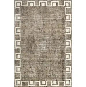 Olvera Geometric Bordered Area Rug
