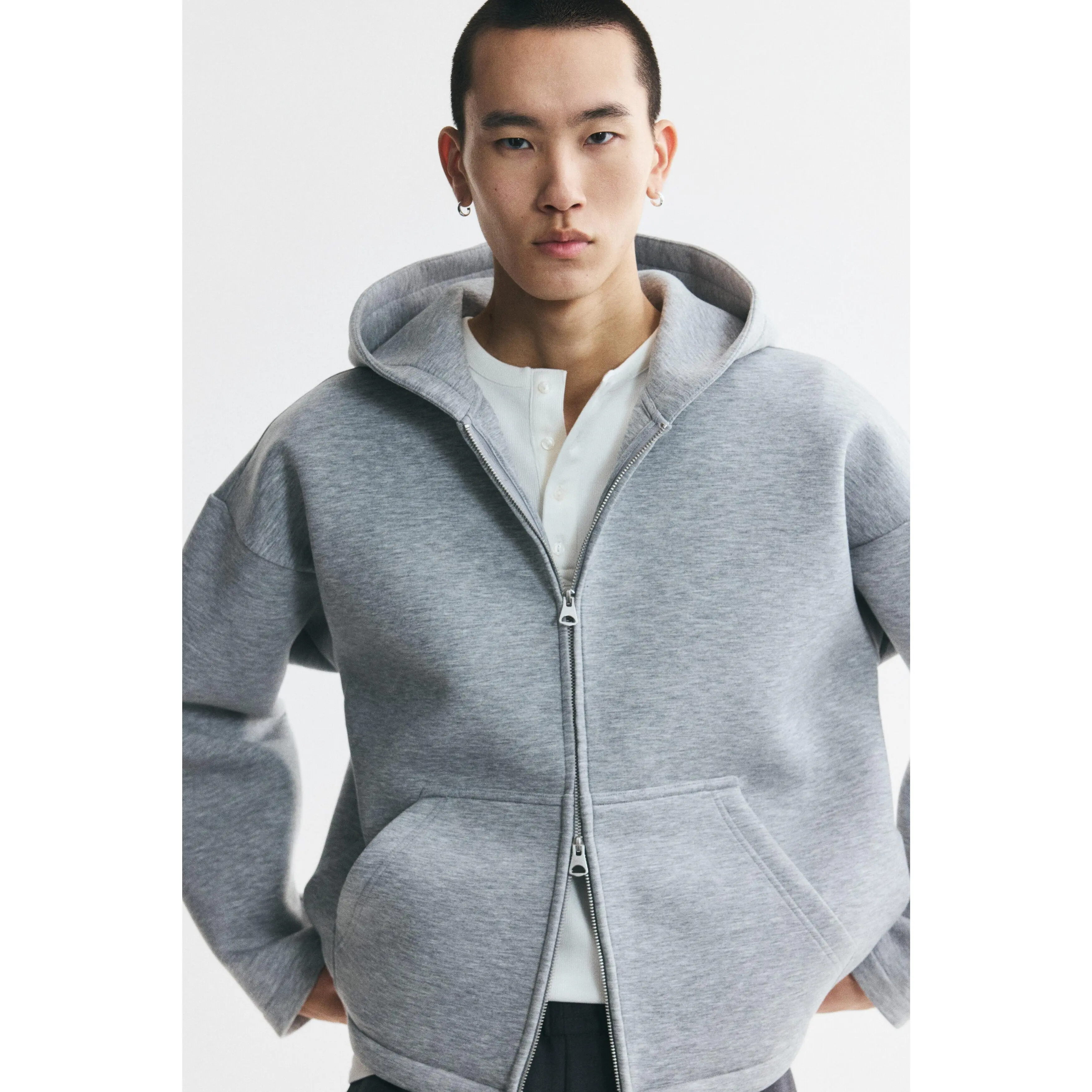 H&M Oversized Fit Scuba zip-through hoodie