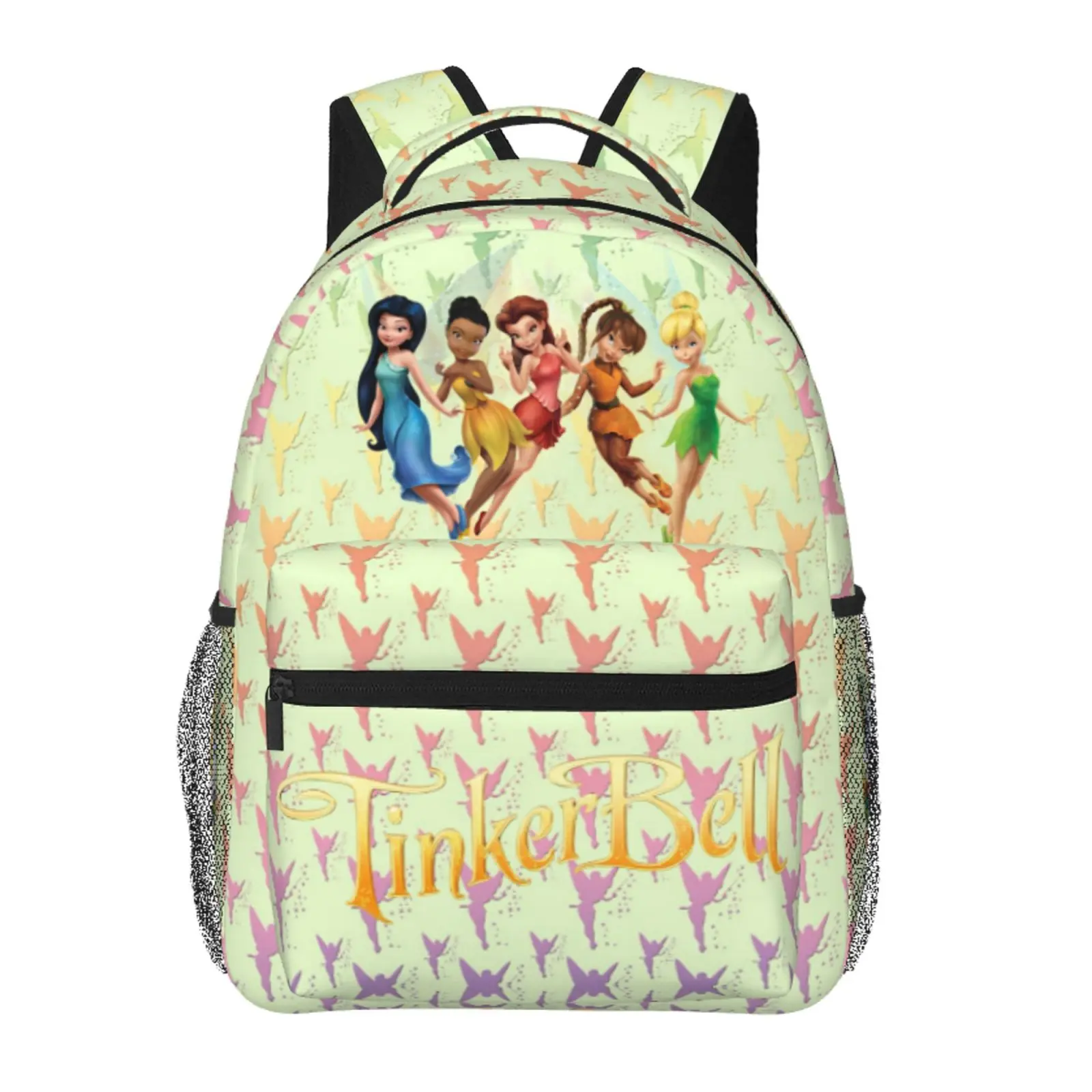 Tinker Bell School Backpack for Kids Tinkerbell Backpack with Adjustable Straps Cartoon Tinker Bell lightweight fashion backpack for back to school gifts