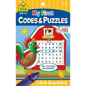 Zone - My First Codes & Puzzles Workbook - Ages 6 to 8, 1st Grade, 2nd Grade, Activity Pad, Crossword Puzzles, Word Search, Riddles, and More ( Zone Little Busy Book(TM) Series) - Paperback