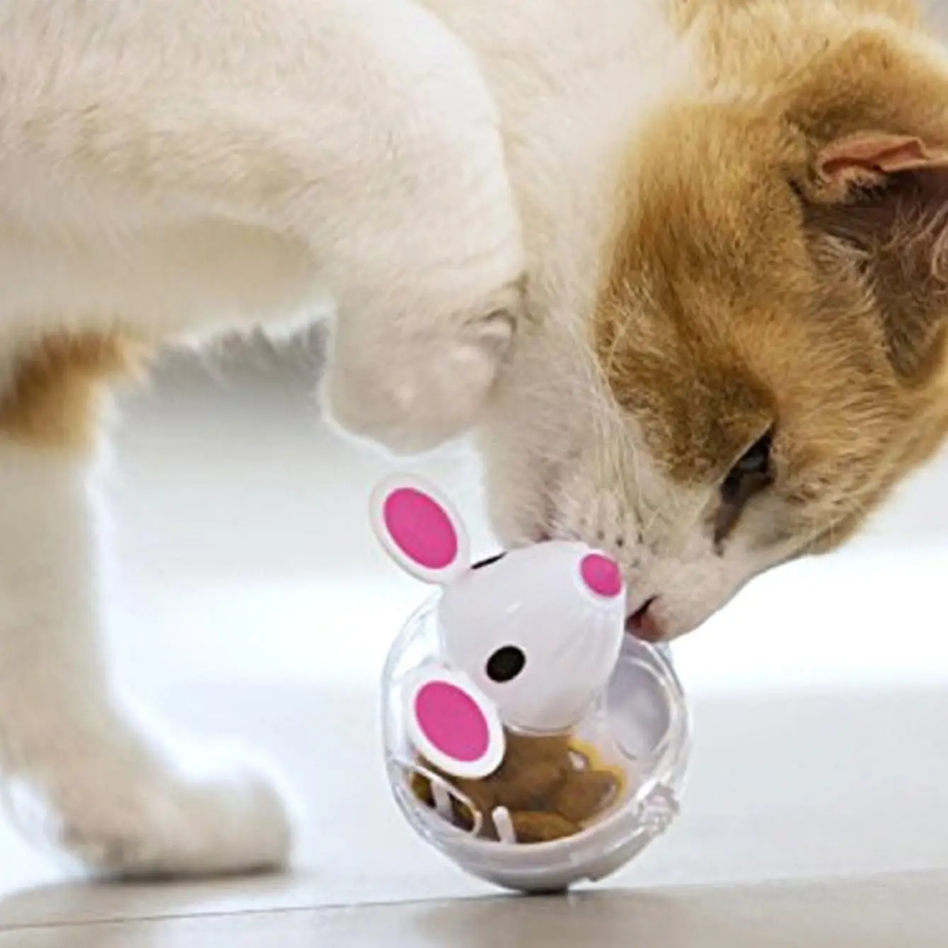 Mouse Tumbler Cat Food Dispenser Toy, Interactive IQ Training Wobble Cat Treat Feeder, Cats Teaser Toy Cat Snack Dispenser